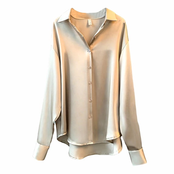 Womens Summer Outfits, Shirts for Women, Stylish Women Shirts Casual Loose Button Down Long Sleeve Tops for Summer Work and Daily Wear