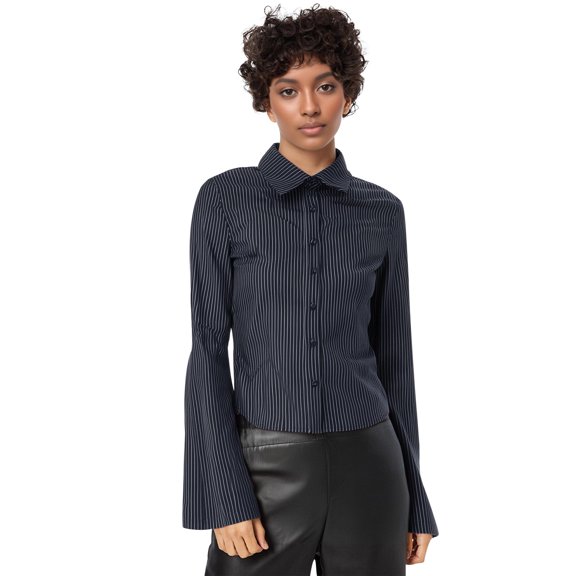 Womens Summer Outfits, Women Blouses, Fashionable Women's Striped Long Sleeve Button Down Blouse Slim Fit Cardigan for Spring and Autumn Wear