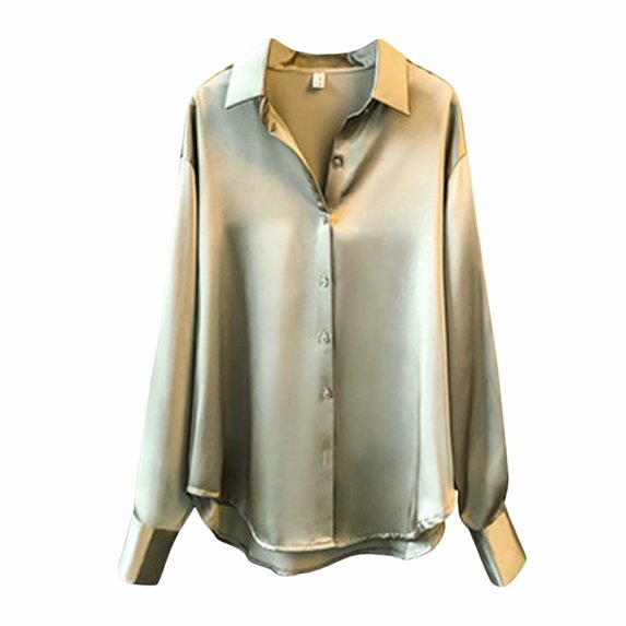 Womens Summer Outfits, Women'S Tops, Stylish Women Shirts Casual Loose Button Down Long Sleeve Tops for Summer Work and Daily Wear