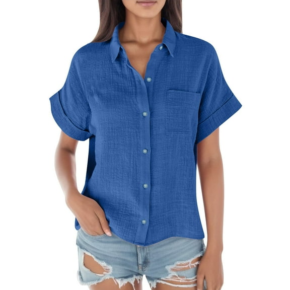 Womens Summer Outfits, Women'S Tops, Trendy Loose Fit Women's Blouse Casual Button Up Shirt Tops for Everyday Wear Stylish Long Sleeve Ladies Shirts