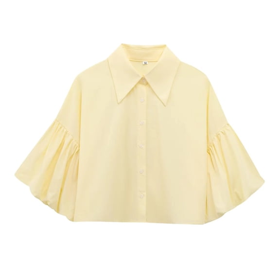 Womens Summer Outfits, Womens Tops, Stylish Women Shirts Puff Sleeve Blouse For Casual Wear Ideal For Spring Summer Autumn Fashion
