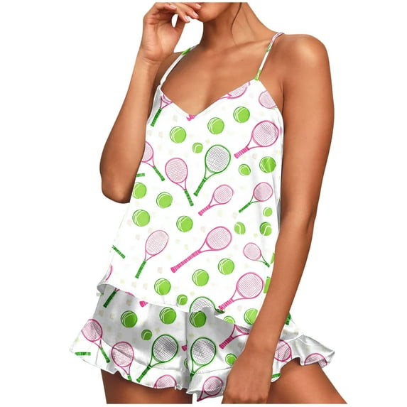 Womens Summer Pajamas Set Floral Print Pj Shorts Set Two Piece Cool Nightwear Boxer Short Loungewear