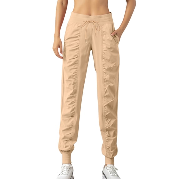 Womens Summer Pants Casual Quick Dry Sports Running Yoga Bound Leg Pants with Pocket Loose Fall Long Women Trouser Pants