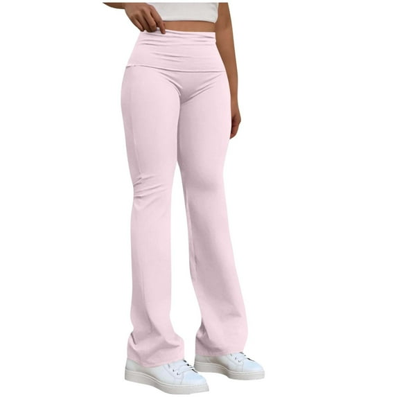 Womens Summer Pants Sevevn Women Solid Color Elastic Waisted Sports Casual Pants Long Pants