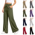 thumbnail image 1 of Womens Summer Pants Zaewscy Fashion Women Casual High Waist Pocket Pants Pants Comfortable Casual Pants Army Green L, 1 of 9
