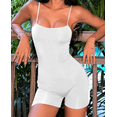 thumbnail image 1 of Express Innovation Women's Backless Sleeveless Spaghetti Strap Casual Streetwear Jumpsuit, White & Black, L, 1 of 5
