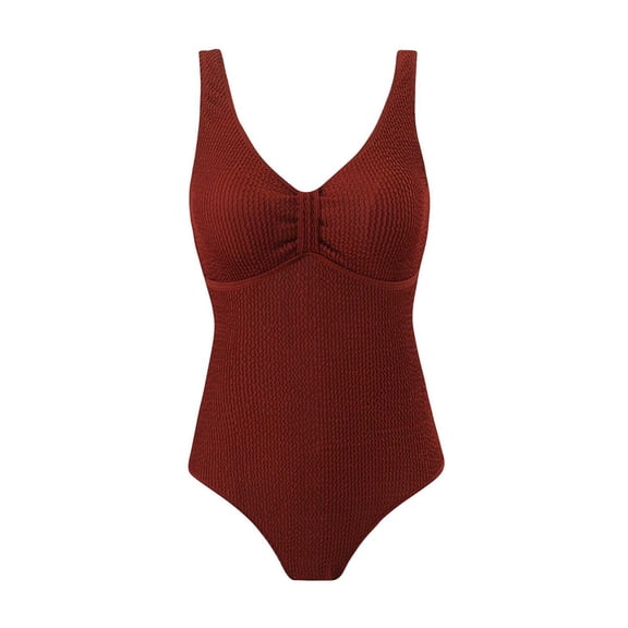 Womens Summer Plus Size One Piece Bathing Suits Split Casual Bikini Wine Swimsuit Bikini∣M