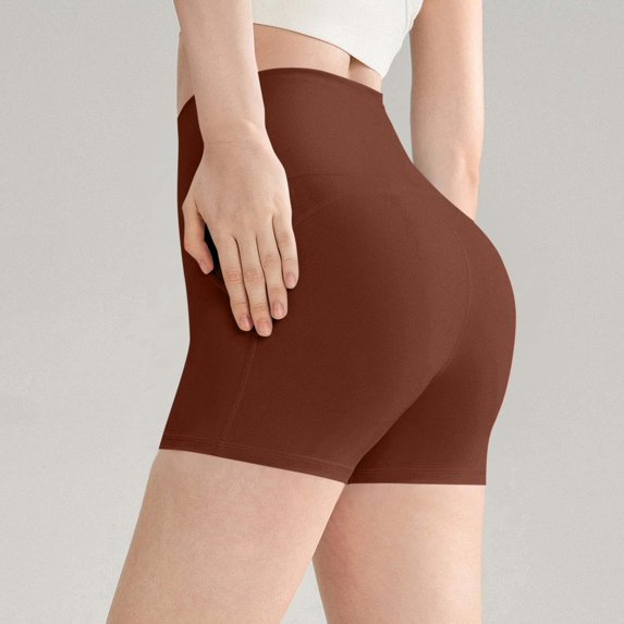 Womens Summer Plus Size Shorts Yoga Leggings Fitness Running Gym Ladies Solid Sports Active Coffee Gym Shorts Women's Athletic Shorts S-XL