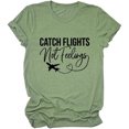 thumbnail image 1 of Womens Summer Print T Shirt Army Green L - Relaxed Fit Crewneck Casual Tee, 1 of 3
