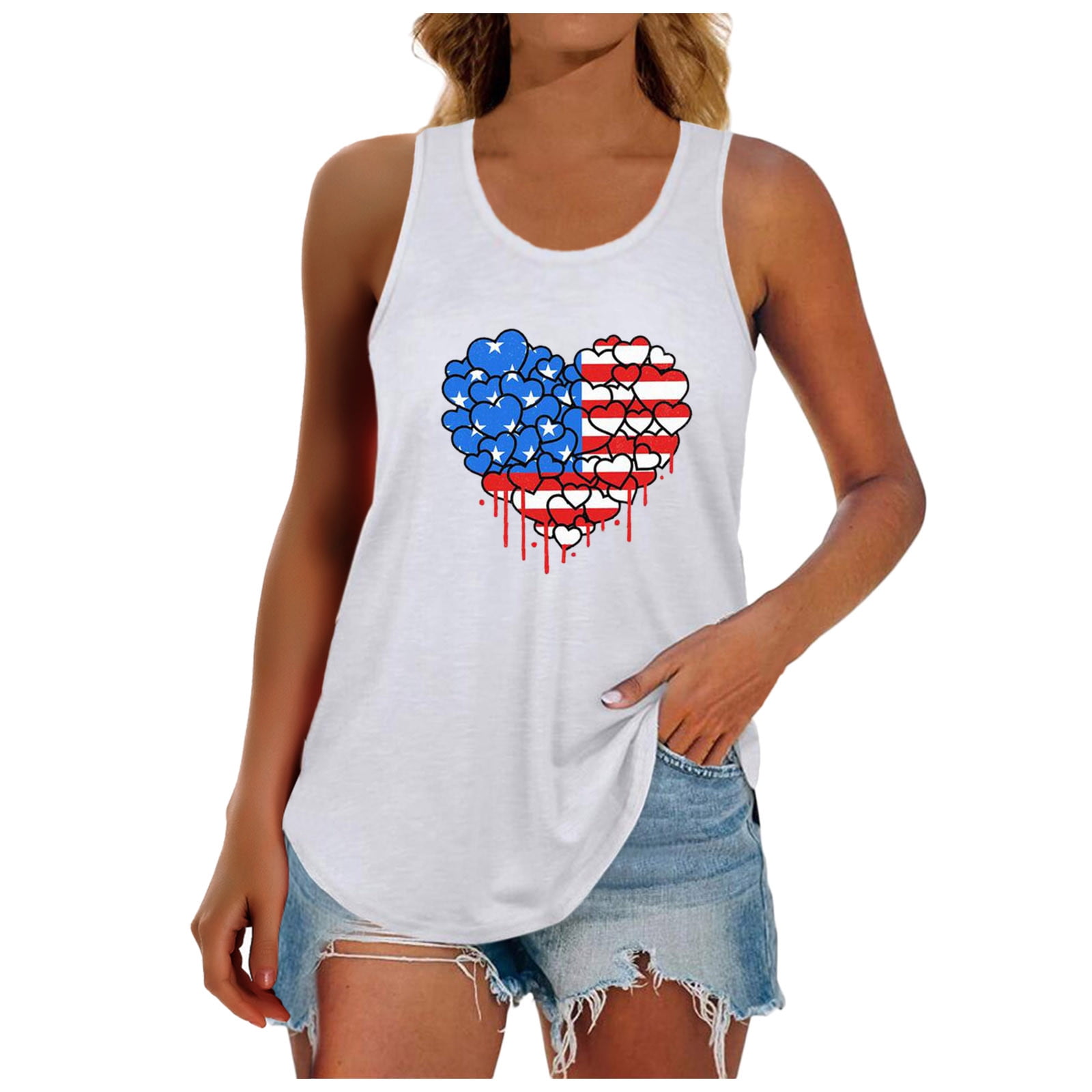 printed racerback tank tops