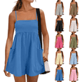 thumbnail image 1 of Womens Summer Rompers 2026 Casual Spaghetti Strap Short Jumpsuits with Pockets Royal Blue 2XL, 1 of 8