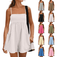 thumbnail image 1 of Womens Summer Rompers 2026 Casual Spaghetti Strap Short Jumpsuits with Pockets White XL, 1 of 8
