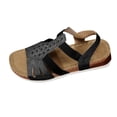 thumbnail image 1 of Womens Summer Sandals Oofos Flip Flops Women Women's Fashion Casual Spring And Summer Outer Wear Hollow Solid Color Round Head Open Toe Elastic Wedge Heel Thick Bottom Sandals Black, 1 of 7