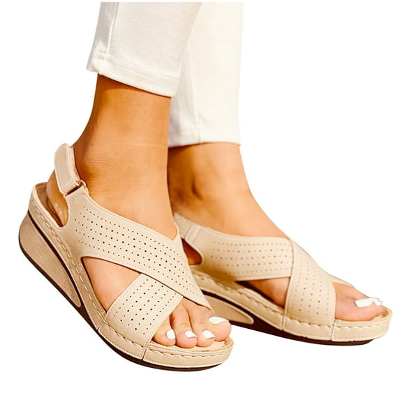 Womens Summer Sandals with Arch Support Casual Comfortable Wedge Sandal Platform Sandal Outdoor Beach Sandals