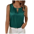 thumbnail image 1 of Womens Summer Satin Casual Ruffle Short Sleeve Crewneck Tops, 1 of 2
