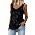 thumbnail image 1 of Womens Summer Sequin Tops Scoop Neck Sparkle Shimmer Tanks Top Dressy Glitter Party Sleeveless Shirts Blouses, 1 of 6