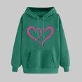 thumbnail image 1 of Womens Summer Shirts Women's Clothing Ndbuld Women's Print Winter Hoodie Pullover Tops Long Sleeved Comfortable Sweatshirt Up to 35% off,Army Green,2XL, 1 of 5