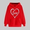 thumbnail image 1 of Womens Summer Shirts Women's Clothing Ndbuld Women's Print Winter Hoodie Pullover Tops Long Sleeved Comfortable Sweatshirt Rollbacks,Red,M, 1 of 5