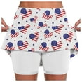 thumbnail image 1 of Womens Summer Short Skirts Graphic Printed Double Layer Active Skirt Shorts Lightweight Stretch Skorts with Pockets,White,S, 1 of 6