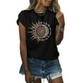 thumbnail image 1 of Womens Summer Short Sleeve Moon and Sun Printed T Shirts, 1 of 2