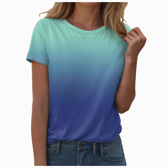 Womens Summer Short Sleeve Round Neck Basic Tees - Casual Fashion Loose Fit Cotton Blend T-Shirts for Women Summer T Shirt Blouse Short Sleeve O Neck Tops T Shirt