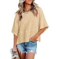 thumbnail image 1 of Womens Summer Short Sleeve Shirts Casual Vacation Tops Lightweight Blouses Trendy 2026, 1 of 6