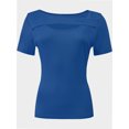 thumbnail image 1 of Womens Summer Short Sleeve T Shirts Slim Fit One Piece Cutout Scoop Neck Going Out Date Night Tops, 1 of 5