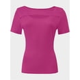 thumbnail image 1 of Womens Summer Short Sleeve T Shirts Slim Fit One Piece Cutout Scoop Neck Going Out Date Night Tops, 1 of 5