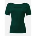 thumbnail image 1 of Womens Summer Short Sleeve T Shirts Slim Fit One Piece Cutout Scoop Neck Going Out Date Night Tops, 1 of 5