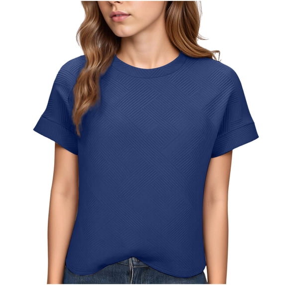 Womens Summer Short Sleeve Tops Crew Neck Lightweight Pullover Sweaters Loose Casual Basic T-Shirt