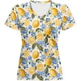thumbnail image 1 of Womens Summer Short Sleeve Tops Floral Print Crew Neck Fashion Y2K T Shirts Loose Fit Basic Casual Tees, 1 of 2