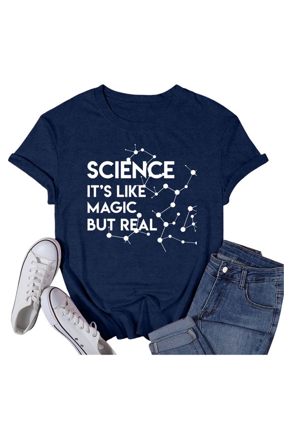 Womens Summer Short Sleeve Tops Science Science Lover Science T Shirt Casual Spring Fashion Tees 2026