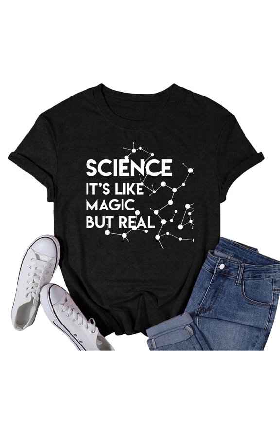 Womens Summer Short Sleeve Tops Science Science Lover Science T Shirt Casual Spring Fashion Tees 2026