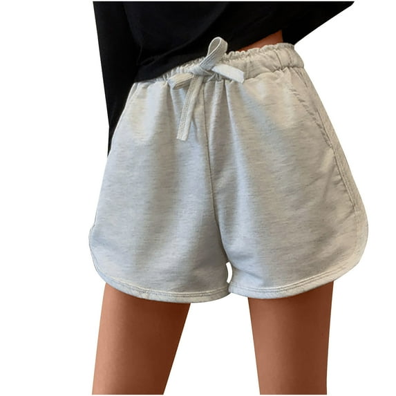 Womens Summer Shorts Casual Solid Color Elastic Waist Short Pants Ladies Loose Beach Shorts