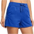 thumbnail image 1 of Womens Summer Shorts Solid Color Elastic Waist Loose Yoga Lounge Shorts with Pocket Ladies Running Athletic Shorts, 1 of 4
