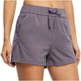 thumbnail image 1 of Womens Summer Shorts Solid Color Elastic Waist Loose Yoga Lounge Shorts with Pocket Ladies Running Athletic Shorts, 1 of 4
