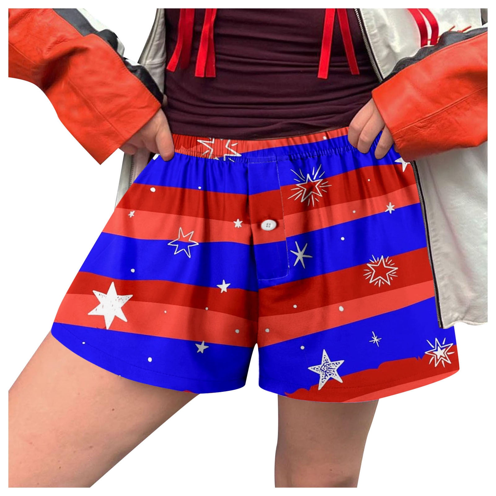 Womens Summer Shorts Women Shorts Cute Soft Elastic Low Waist Print