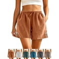 thumbnail image 1 of Womens Summer Shorts with Pockets 100% Cotton Casual Loose Embroidered Comfortable Breathable Shorts, 1 of 7