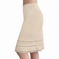thumbnail image 1 of Womens Summer Skirt Lace Trim Half Slip Elastic Waist Knee-Length Underskirt, 1 of 6