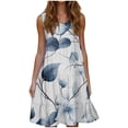 thumbnail image 1 of Womens Summer Sleeveless Casual Dresses Crewneck Tank Dresses Trendy Floral Print Beach Vacation Sundress, 1 of 5