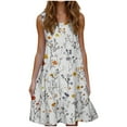 thumbnail image 1 of Womens Summer Sleeveless Casual Dresses Crewneck Tank Dresses Trendy Floral Print Beach Vacation Sundress, 1 of 5