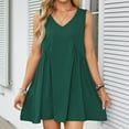 thumbnail image 1 of Womens Summer Sleeveless Mini Dress Casual Loose V Neck With Pockets Knit Dress Casual Pocket Dress Summer Dress Maxi Womens Midi Dress Knee Length Dresses Mini Dresses for Women Tee Shirt Dress, 1 of 6