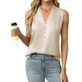 thumbnail image 1 of Womens Summer Sleeveless Silk Satin V Neck Business Casual Tank Tops  XL, 1 of 5