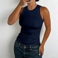 thumbnail image 1 of Womens Summer Sleeveless Tank Top Casual Ribbed Racerback Basic Thick Strap Shirts Tops, 1 of 5