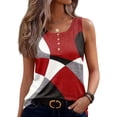 thumbnail image 1 of Womens Summer Sleeveless Tops Loose Button Henley Shirts Crew Neck Dressy Casual Blouses 3XL, 1 of 7