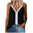 thumbnail image 1 of Womens Summer Sleeveless V Neck Camis Tank Tops Spaghetti Straps Trendy Print Casual Loose Comfy Tank Vest Shirts, 1 of 5