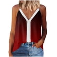 thumbnail image 1 of Womens Summer Sleeveless V Neck Camis Tank Tops Spaghetti Straps Trendy Print Casual Loose Comfy Tank Vest Shirts, 1 of 4
