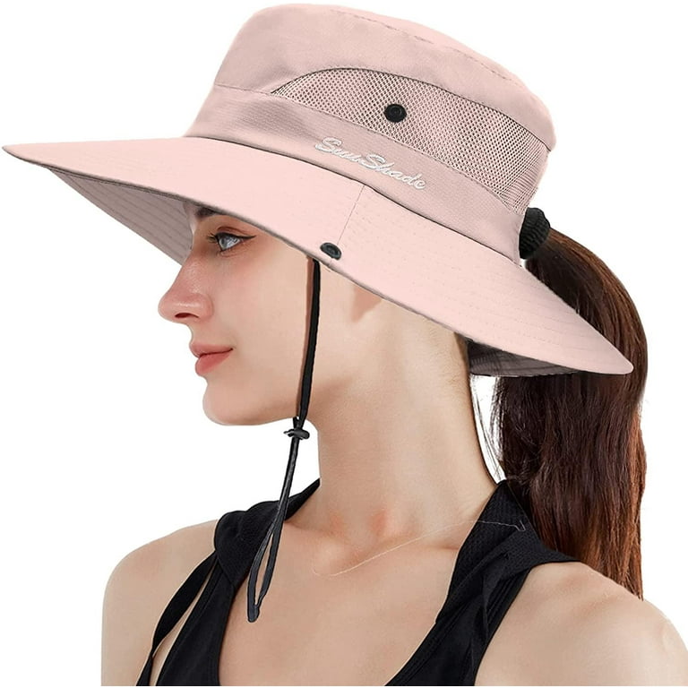 Womens Summer Sun Hat Beach Hats Wide Brim Outdoor UV Protection