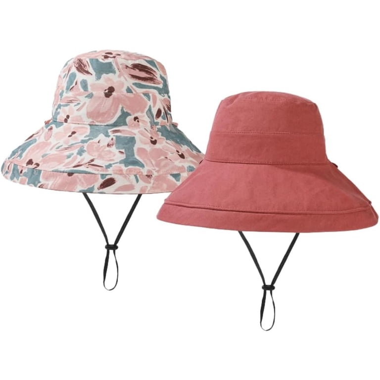 Reversible Bucket Hat Packable Sun Hat for Beach Travel Fishing Women main image 2