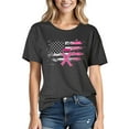 thumbnail image 1 of Womens Summer T-Shirts Breast Cancer Shirts Heart Pink Ribbon Tshirt Cancer Awareness Tee Tops, 1 of 3